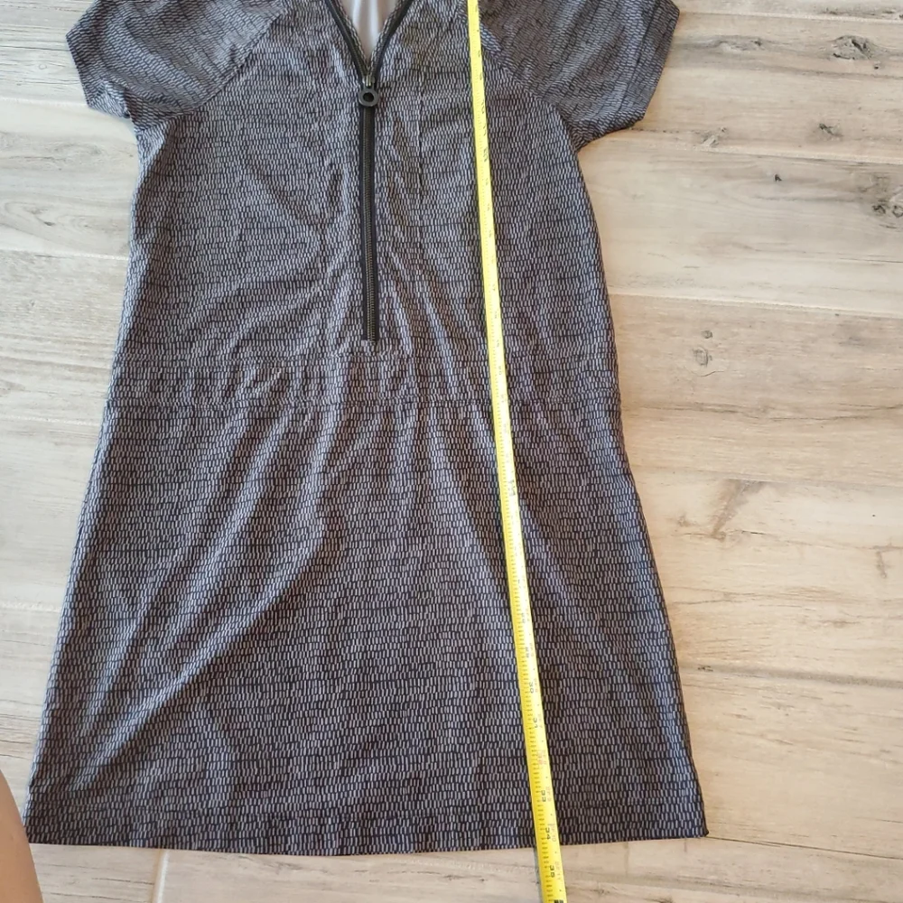 Lole Gray Geometric Zip Up XS Athletic Dress Recycled Fabric Pickleball Tennis - Picture 6 of 8